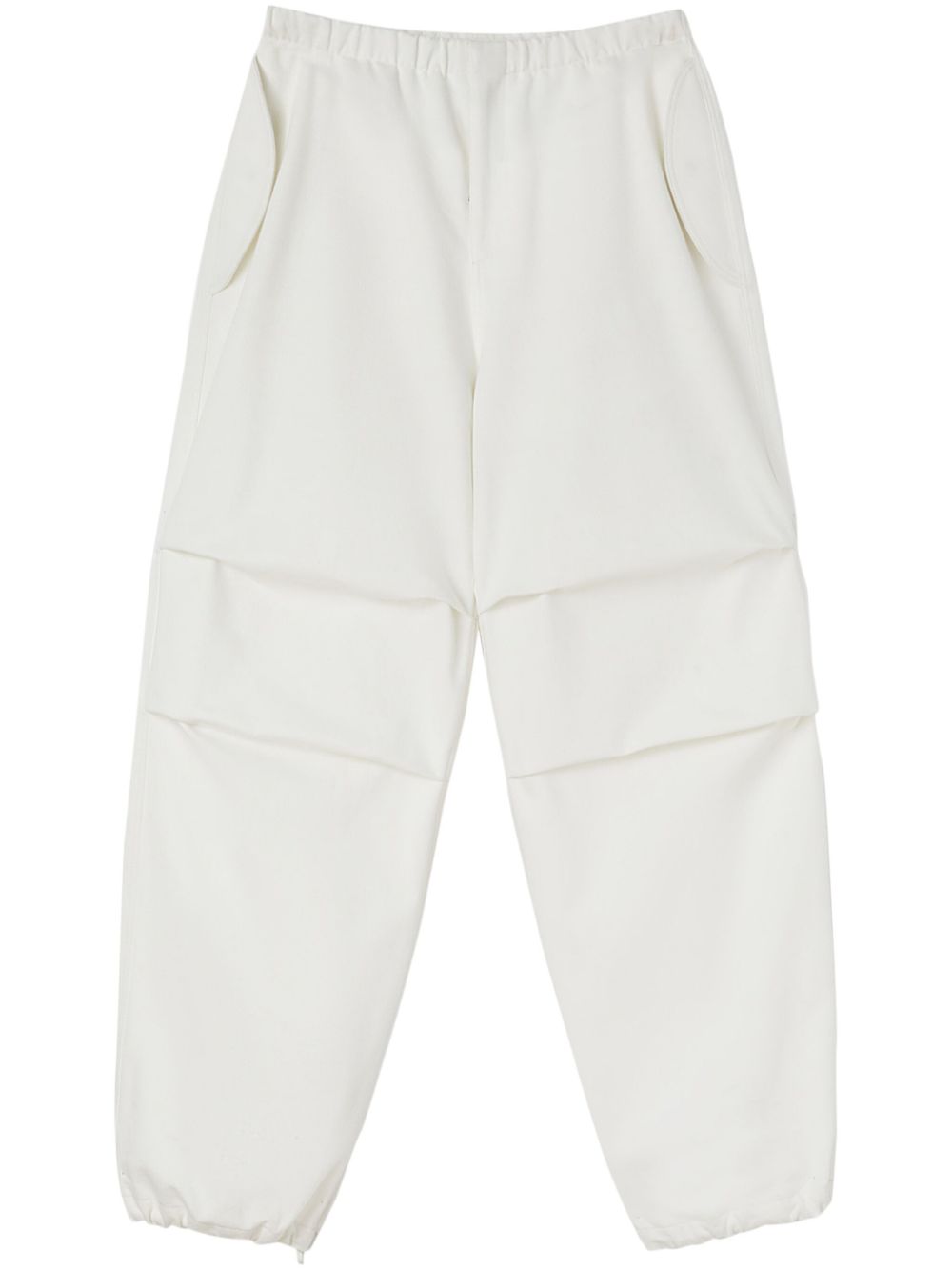 Jil Sander Fashion Tapered Cotton Trousers — White