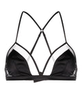 Dolce & Gabbana Tulle and Satin Panelled Bra — Black