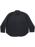 Balenciaga Checked Flannel Shirt — Dark grey