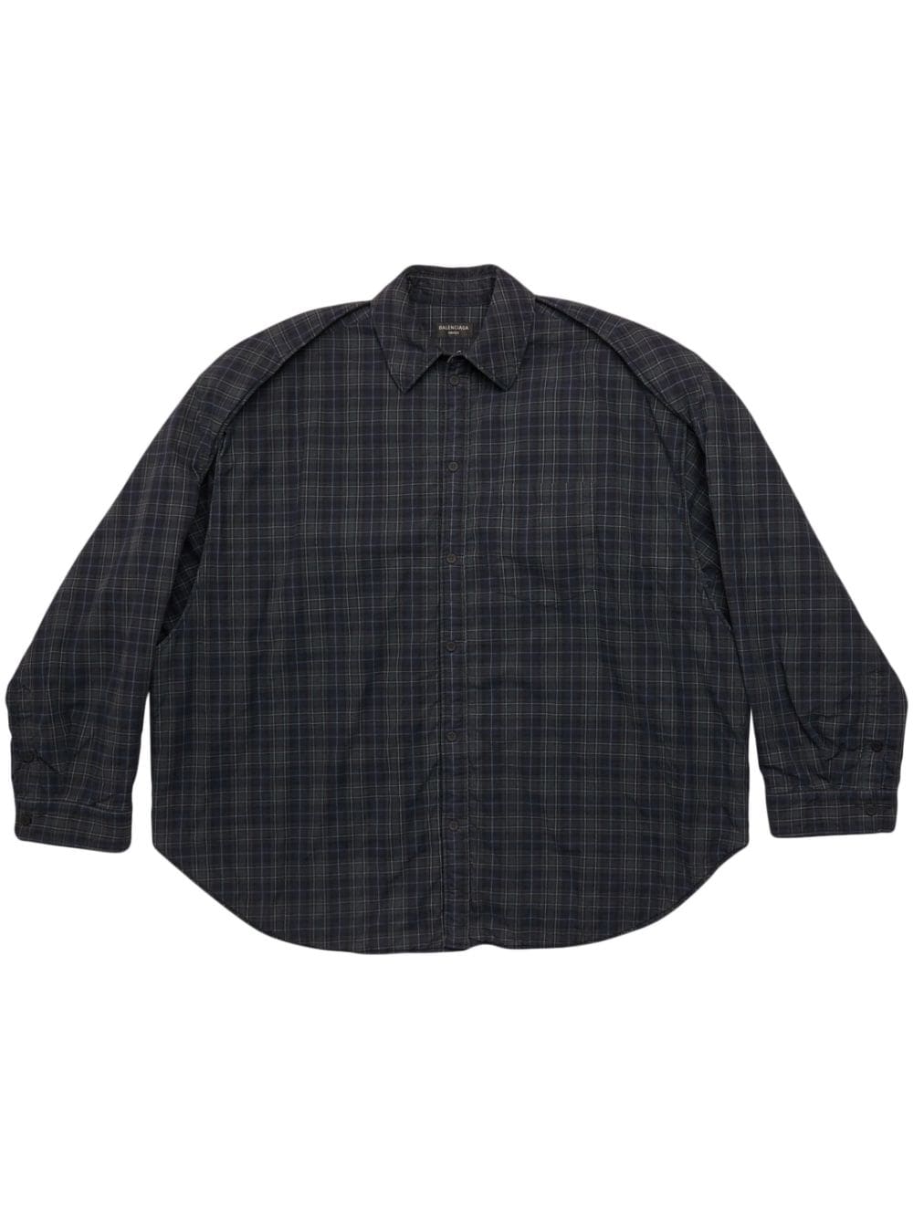 Balenciaga Checked Flannel Shirt — Dark grey