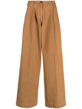 Gabriele Pasini Wide-Leg Cotton Trousers — Camel