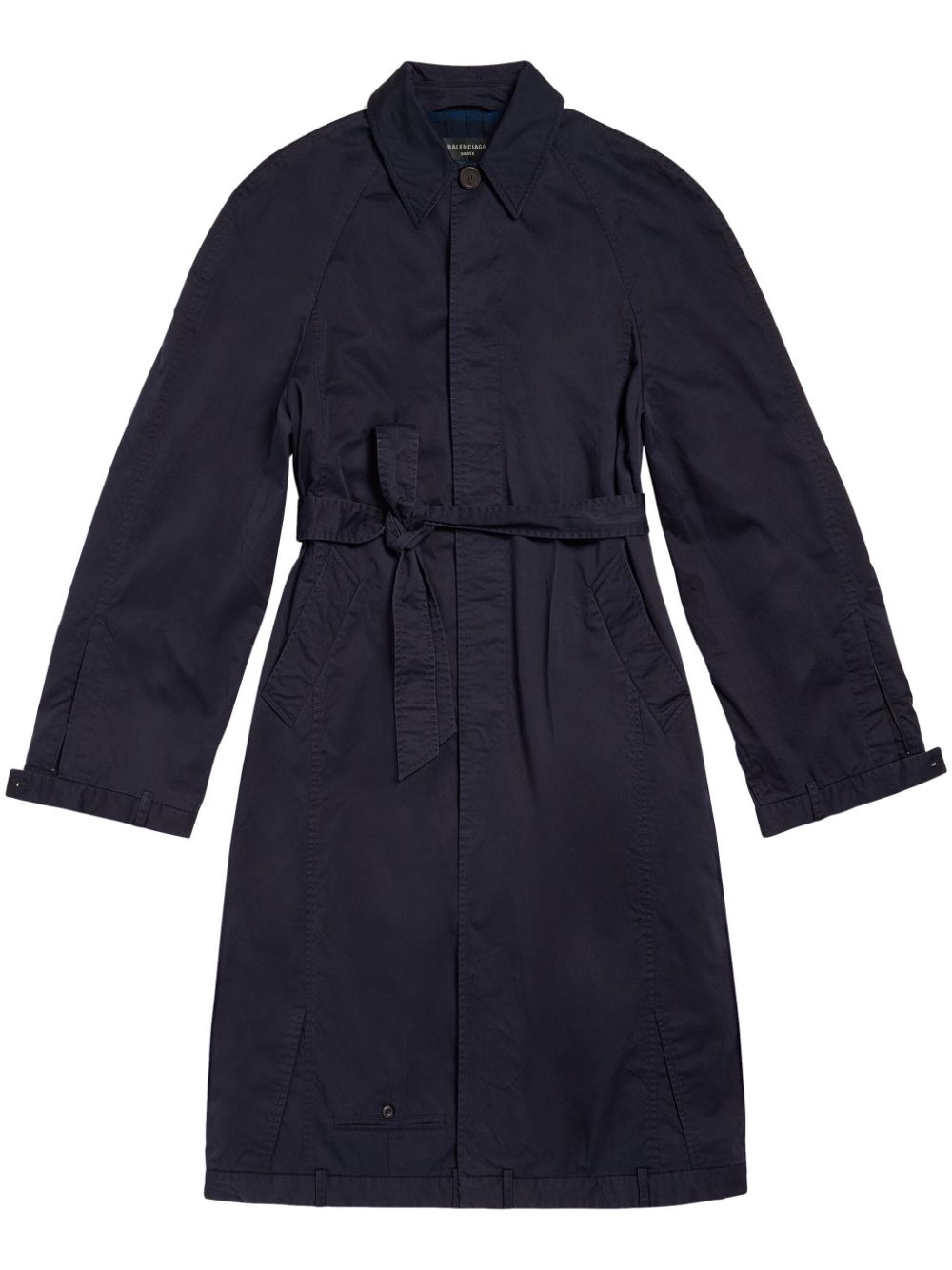 Balenciaga Deconstructed Cotton Coat — Navy