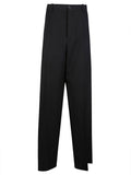 Balenciaga Wool Double-Front Trousers — Black