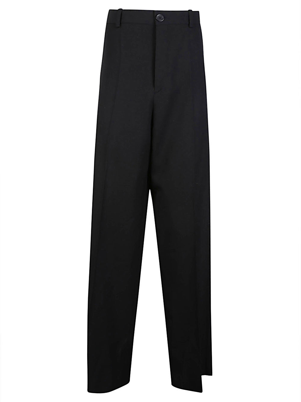 Balenciaga Wool Double-Front Trousers — Black