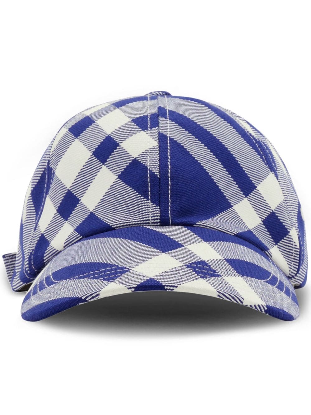 Burberry Tartan Check Baseball Cap — Blue