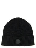 Moncler MO339116BM Wool and Cashmere Knit Beanie — Black