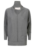 Circus Hotel Viscose Turtleneck Sweater — Gray