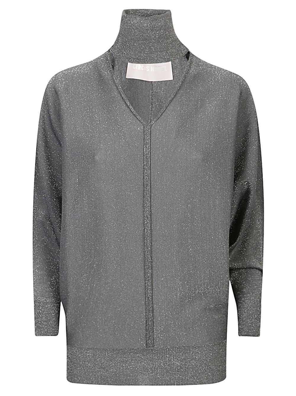 Circus Hotel Viscose Turtleneck Sweater — Gray