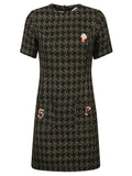 5Progress Houndstooth Wool Blend Dress — Black
