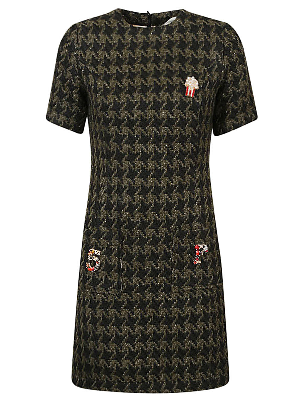 5Progress Houndstooth Wool Blend Dress — Black