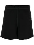 Ganni Logo-Patch Organic Cotton Shorts — Black