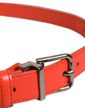 Dolce & Gabbana Leather with Metal Buckle Belt — Red