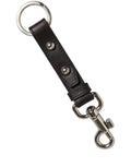 Dolce & Gabbana Leather with Silver Hardware Key Case — Black