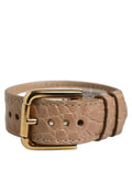 Dolce & Gabbana Croc-Embossed Calf Leather Belt — Brown