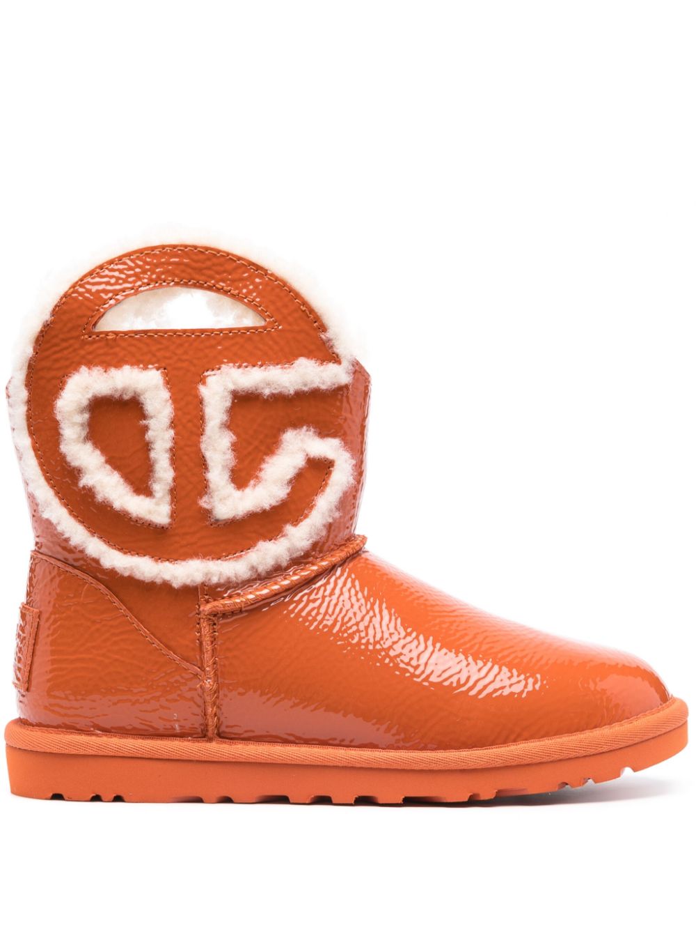 Ugg X Telfar Logo Mini Crinkle Boot — Orange