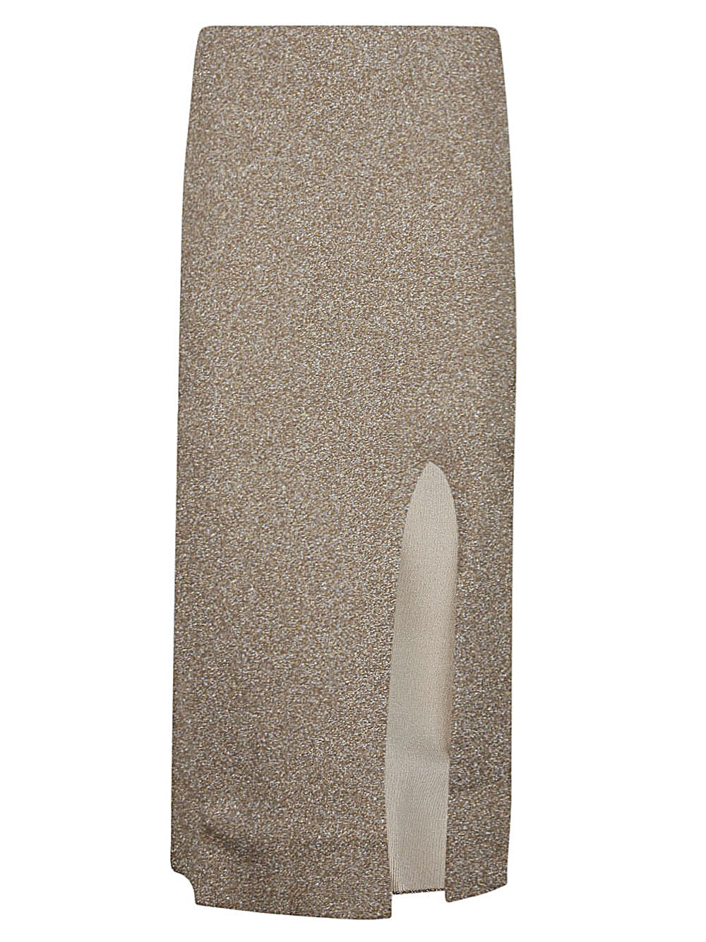 Circus Hotel Viscose Midi Skirt — Gold