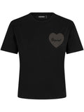 Dsquared2 Heart-Appliqué Cotton T-shirt — Black