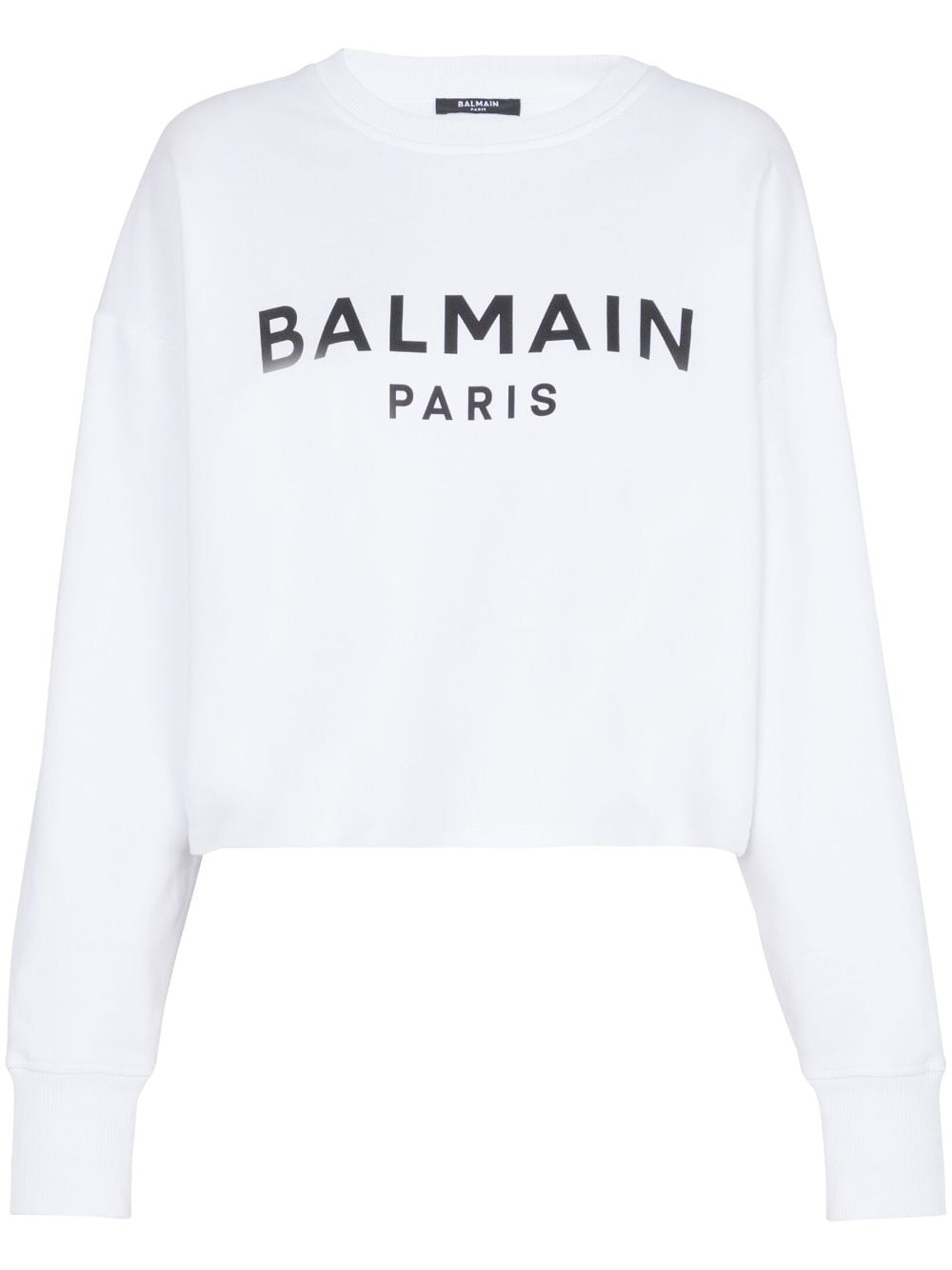 Balmain Logo-Print Cotton Sweatshirt — White