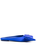 Ferragamo Asymmetric Bow Satin Mule — Royal Blue