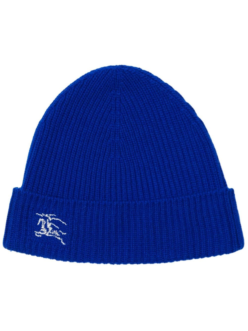 Burberry Cashmere Ribbed-Knit Beanie — Royal Blue
