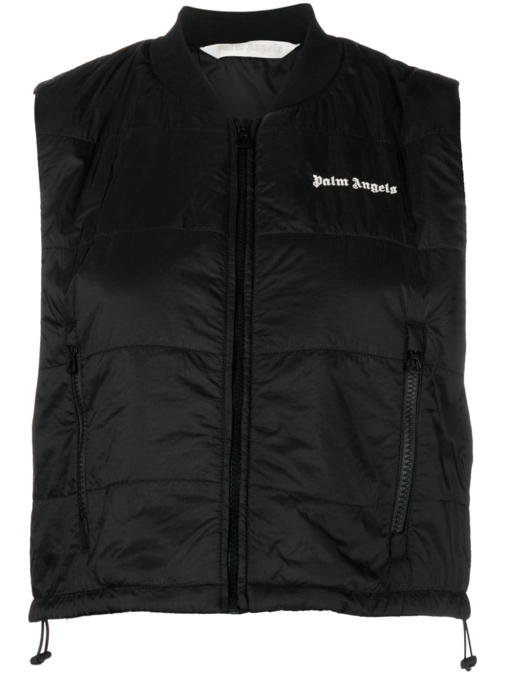 Palm Angels Quilted Logo Vest — Black