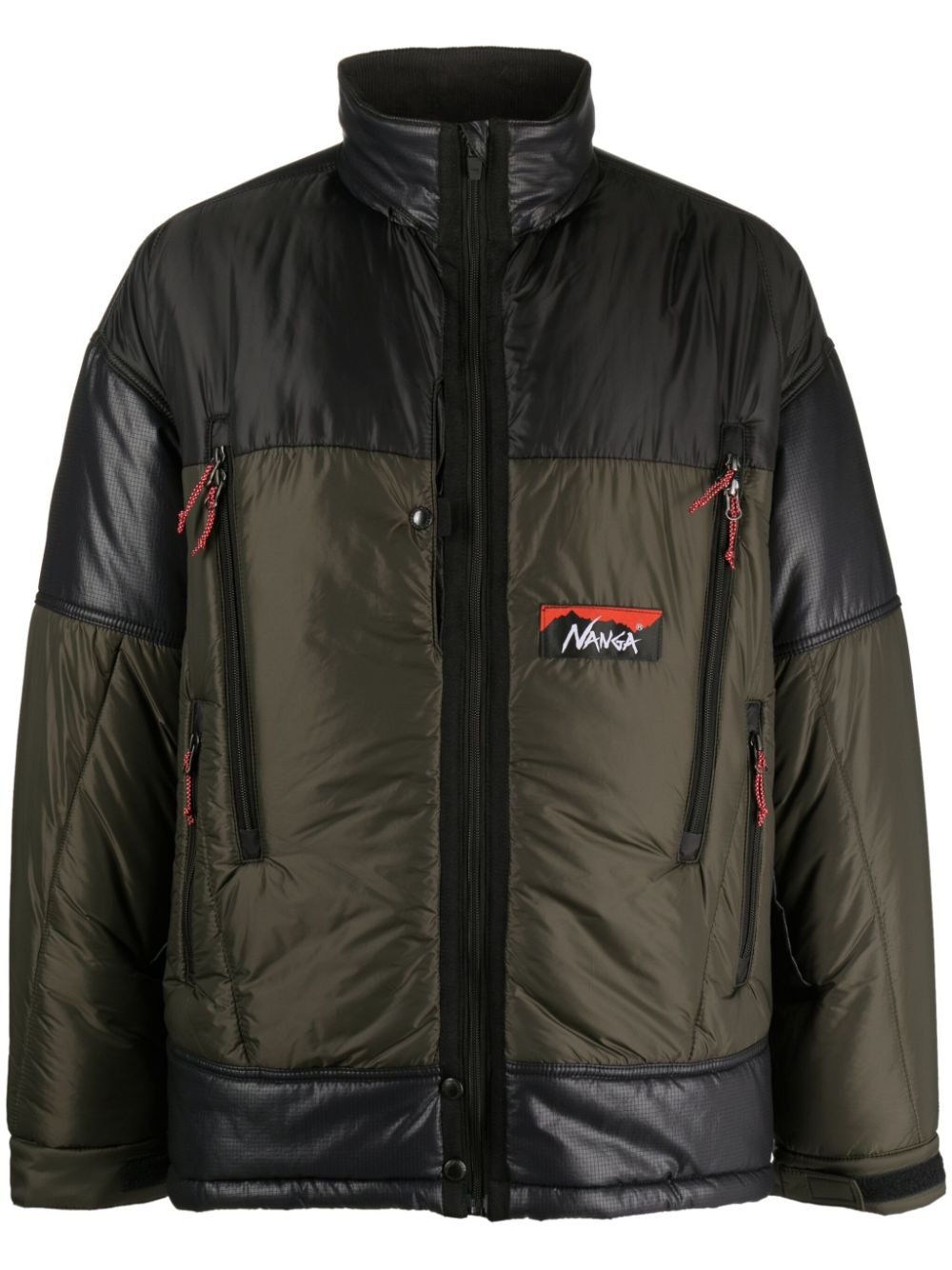 Junya Watanabe Colorblock Nylon Down Jacket — Olive