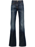 Palm Angels Straight-Leg Denim Jeans — Blue