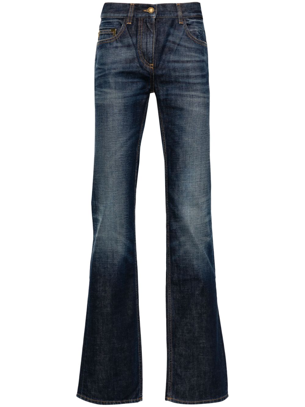 Palm Angels Straight-Leg Denim Jeans — Blue