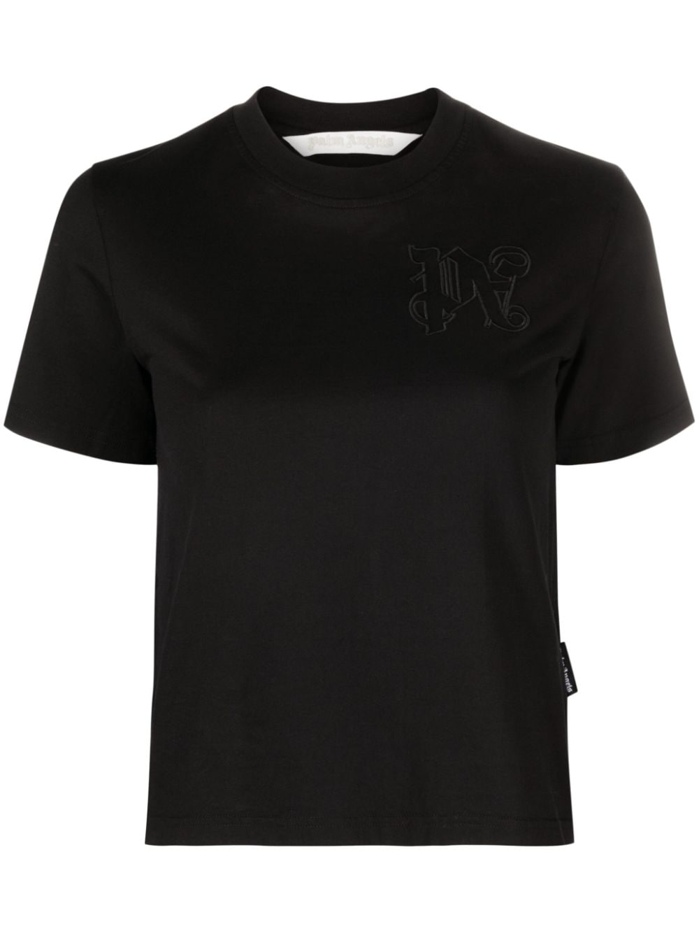 Palm Angels Logo-Embroidered Cotton T-shirt — Black