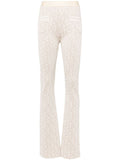 Palm Angels Monogram Jacquard Knit Trousers — Beige