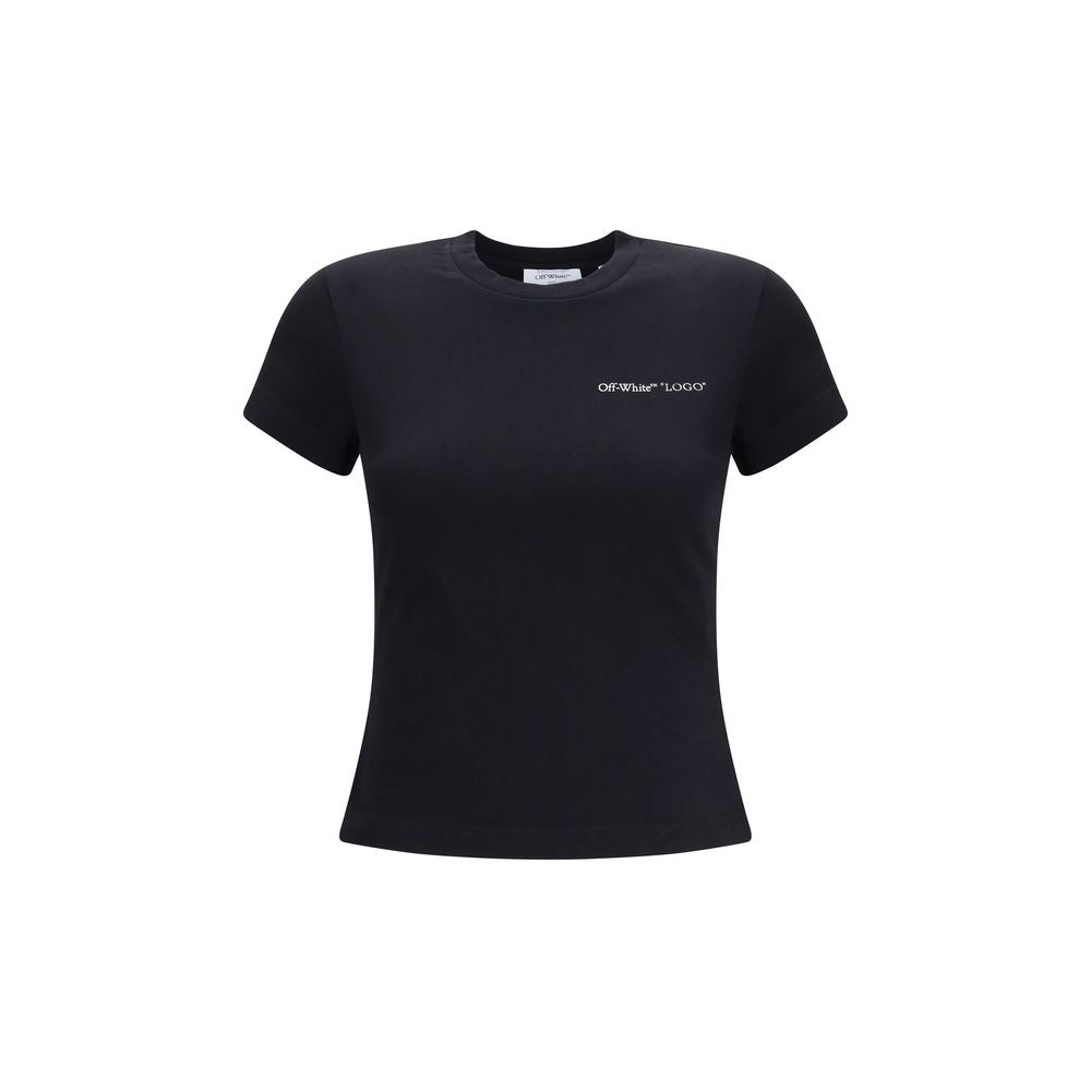 Camiseta de algodón Off-White con logo estampado - Negro
