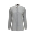 Tom Ford Micro-Geometric Diamond Silk Shirt — Gray
