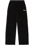 Balenciaga Logo-Embroidered Cotton Joggers — Black