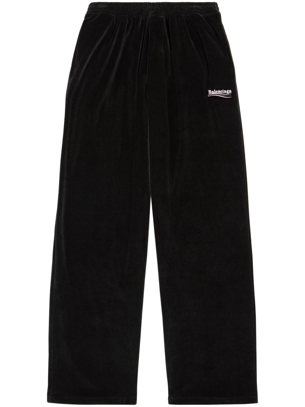Balenciaga Logo-Embroidered Cotton Joggers — Black