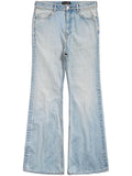 Balenciaga Flared Light-Wash Denim Jeans — Light Blue