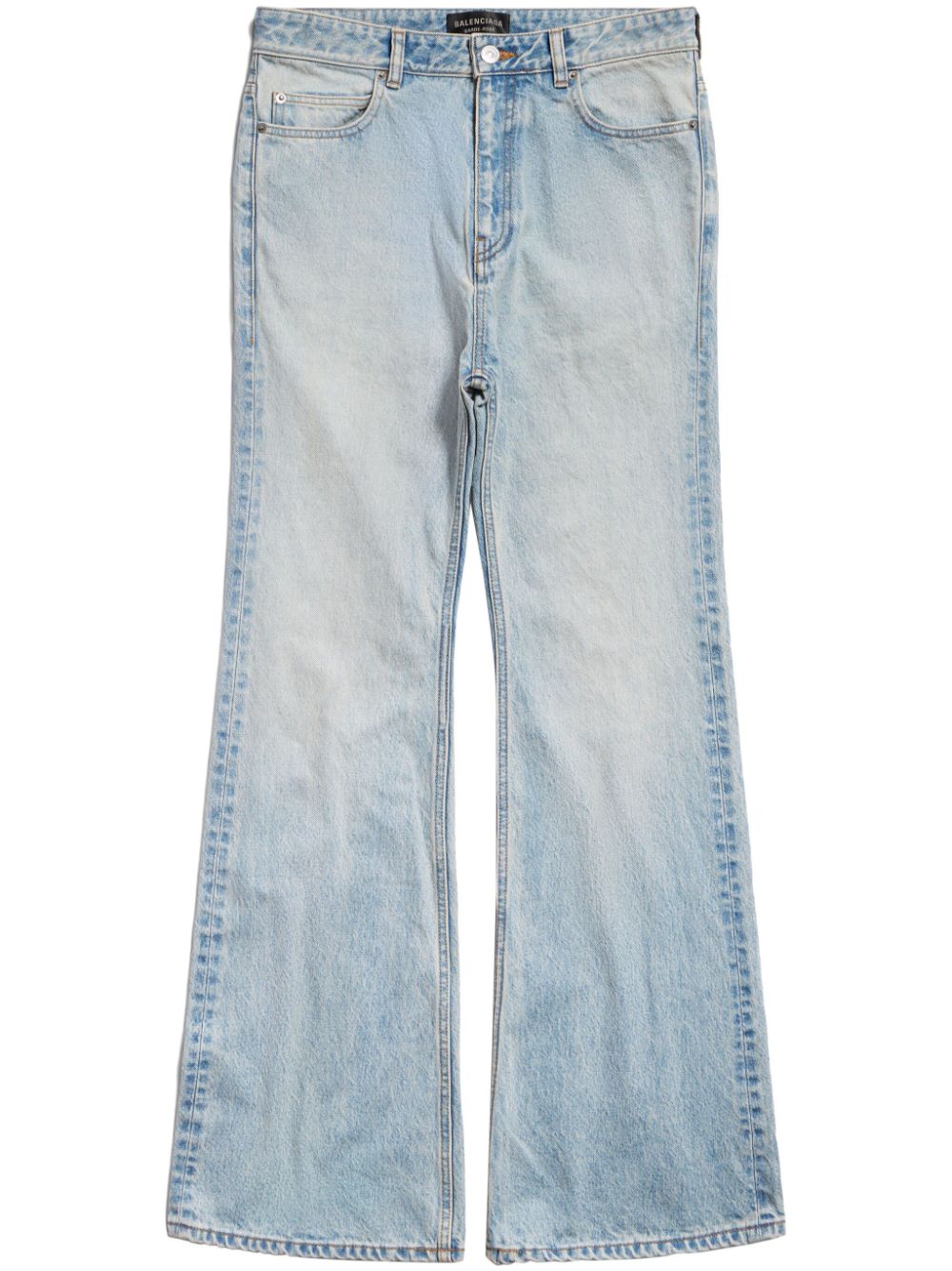 Balenciaga Flared Light-Wash Denim Jeans — Light Blue
