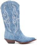 Sonora Western Denim Boot — Blue