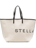 Stella McCartney Logo-Print Canvas Tote Bag — Ecru