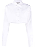 Coperni Cotton Cropped Shirt — White