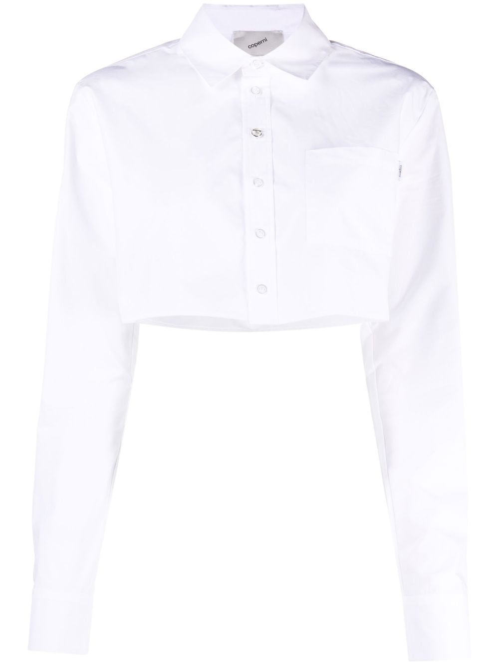 Coperni Cotton Cropped Shirt — White