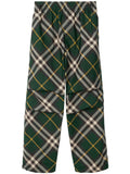 Burberry Dark Green Check Trousers — green