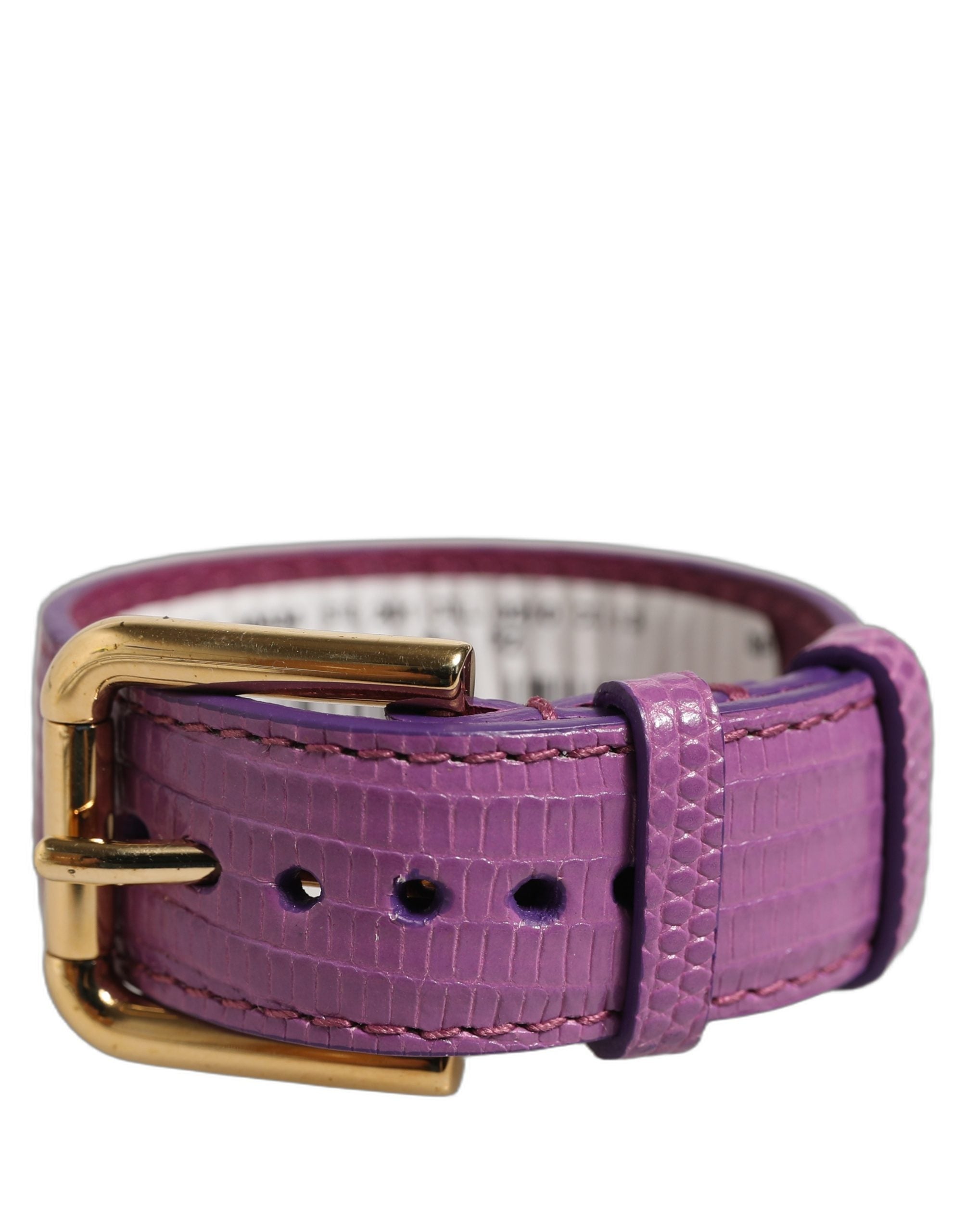Dolce & Gabbana Crocodile-Embossed Leather Belt — Purple