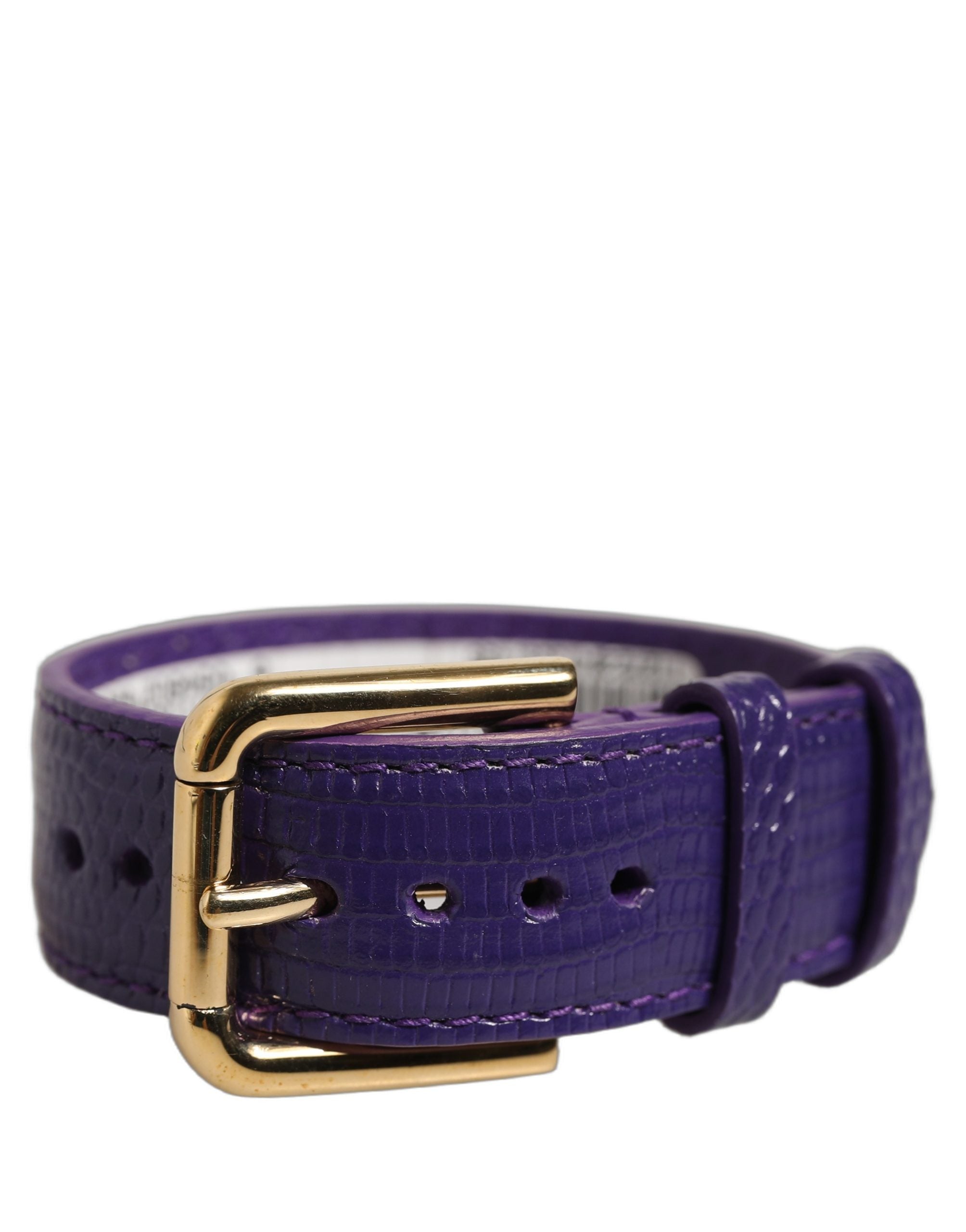 Dolce & Gabbana Textured Leather Belt — Purple