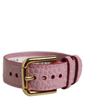 Dolce & Gabbana Croc-Embossed Calf Leather Belt — Pink