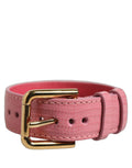 Dolce & Gabbana Crocodile-Textured Calf Leather Belt — Pink