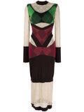 Marine Serre Regenerated Lozenge-Knit Dress — black