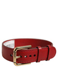 Dolce & Gabbana Calf Leather Gold Buckle Belt — Red