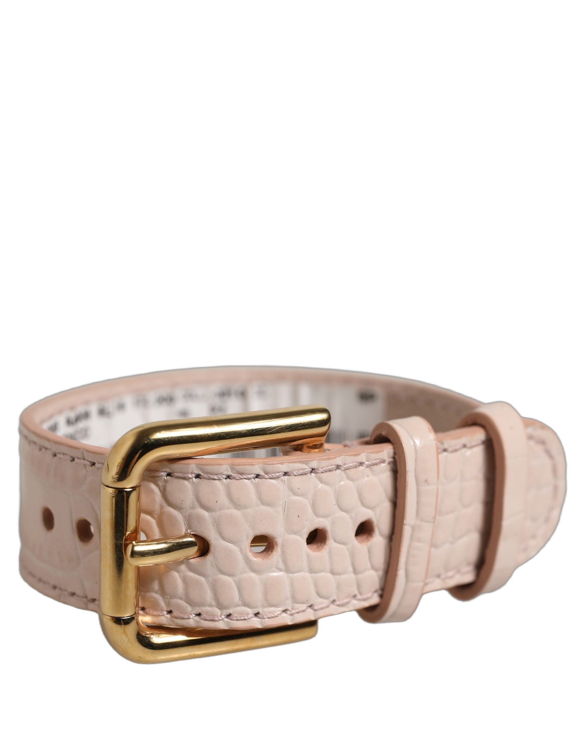 Dolce & Gabbana Crocodile-Embossed Calf Leather Belt — Pink