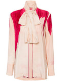 F.R.S . Color-Block Printed Crepe de Chine Shirt — Pink