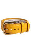 Dolce & Gabbana Textured Calf Leather Belt — Yellow